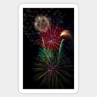 Fireworks Bursting Colors In The Night Sticker